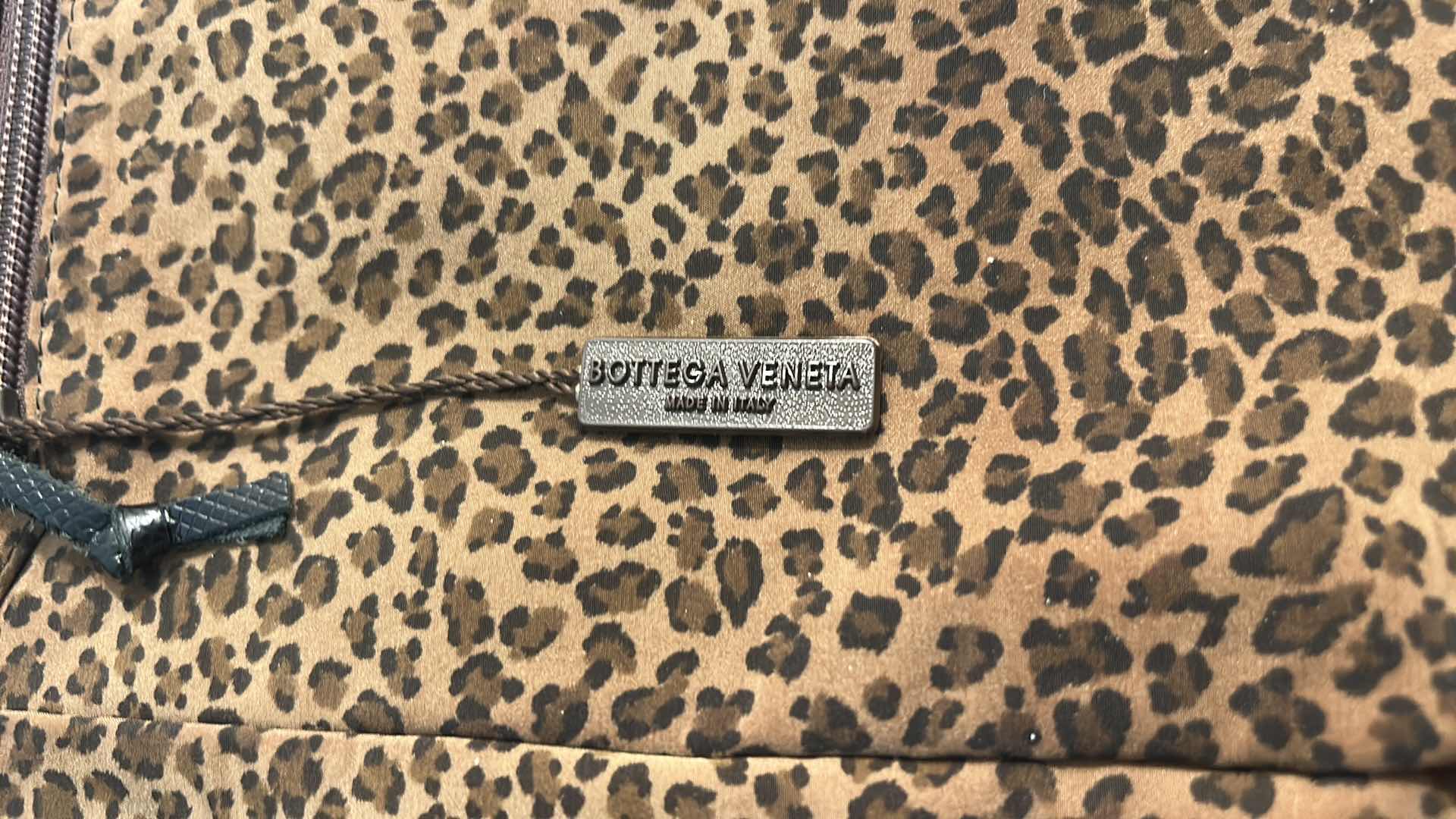 Photo 1 of NOT AUTHENTICATED BOTTEGA VENETA REVERSIBLE, LEOPARD, PRINT, NYLON TOTE BAG
