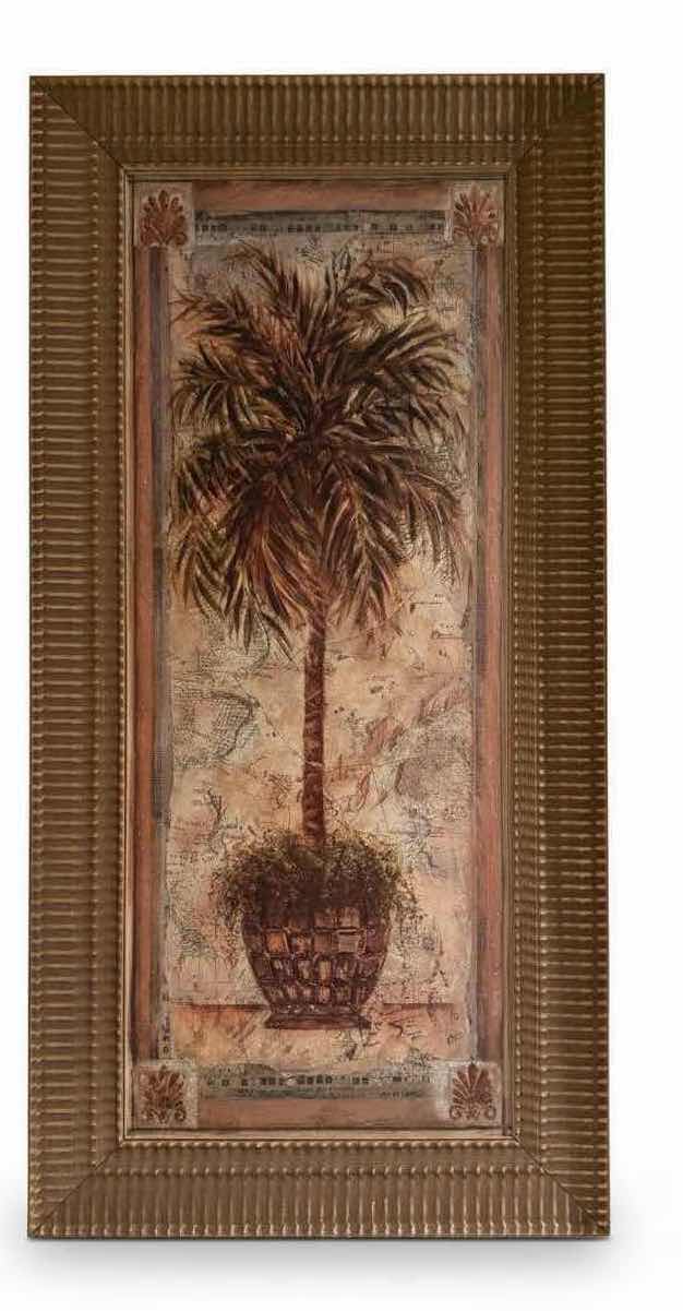 Photo 1 of COPPER FRAMED PALM TREE ARTWORK-ARTIST SIGNED 46”x23”