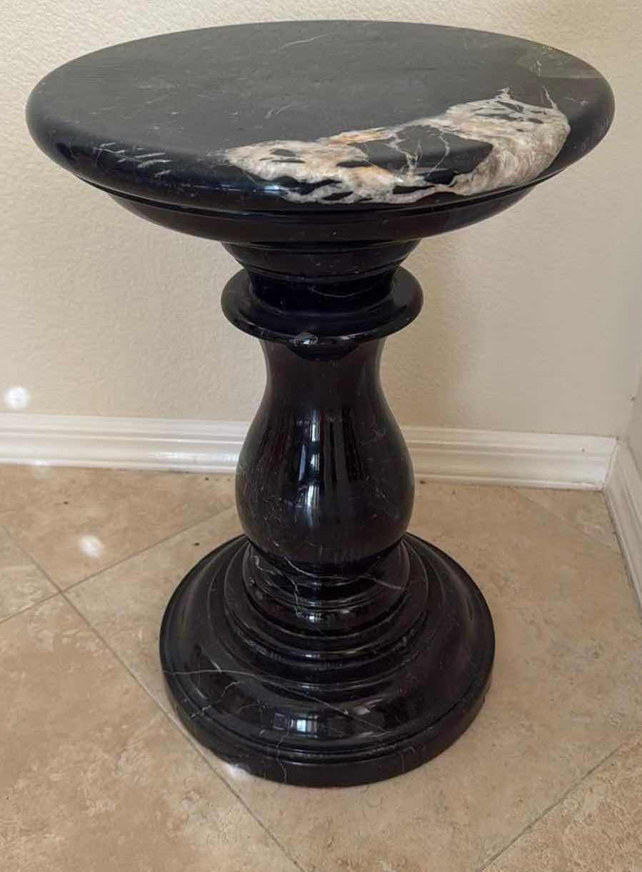Photo 1 of 14” ROUND GREEN MARBLE STAND H19”