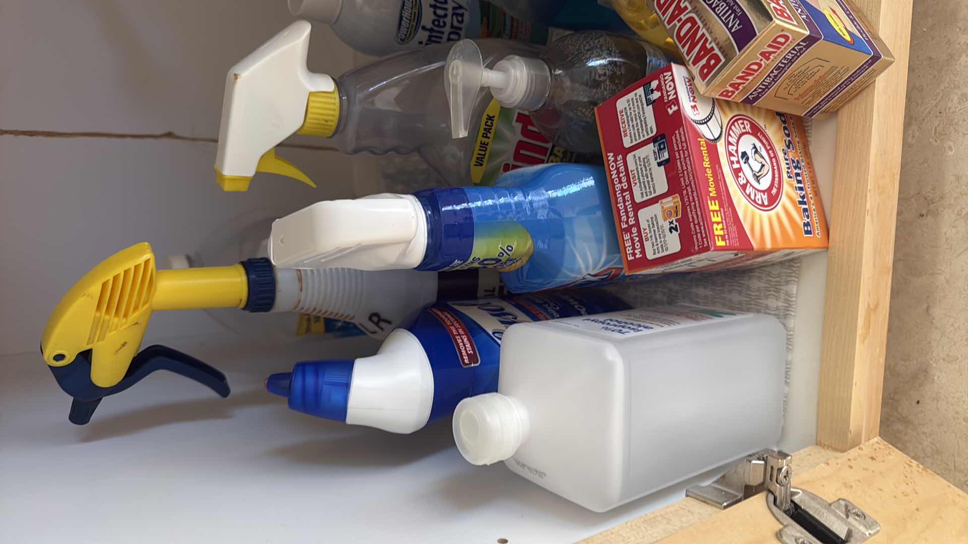 Photo 1 of CONTENTS OF KITCHEN CABINET-MISC CLEANING SUPPLIES