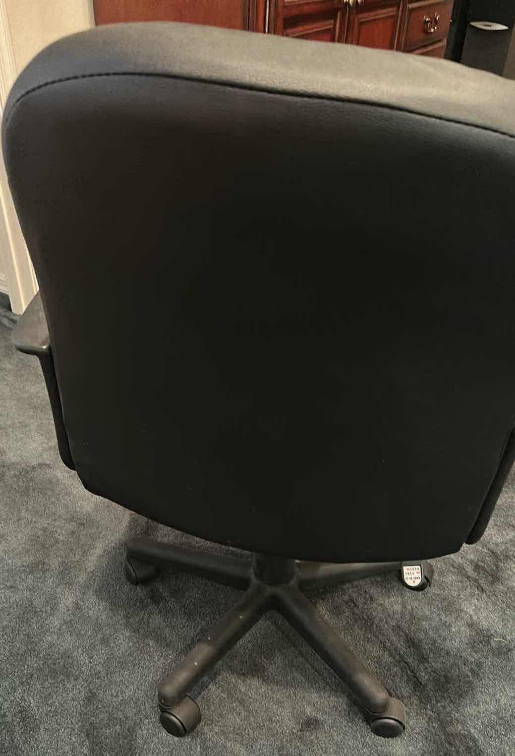 Photo 1 of BLACK FAUX LEATHER SWIVEL OFFICE CHAIR