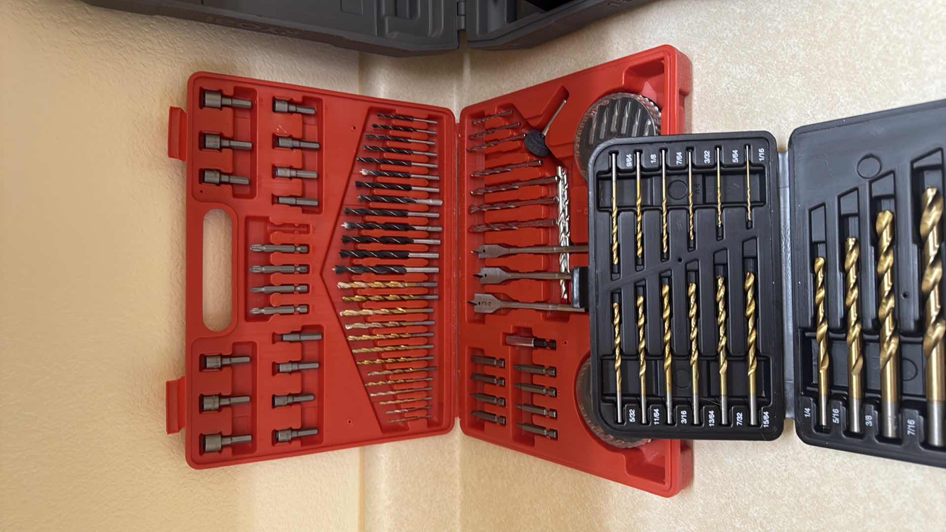 Photo 1 of RYOBI CORDLESS DRILL-DRIVER, TWO DRILL SETS