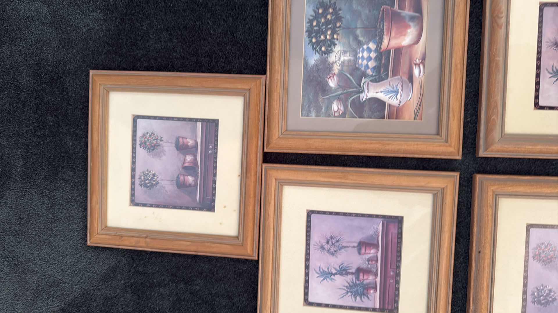 Photo 1 of 7-WOOD FRAMED “PLANTS”ARTWORK 9”x9”