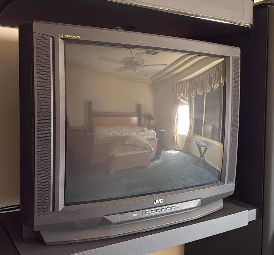 Photo 1 of BLACK ENTERTAINMENT CENTER W ALL ELECTRONICS (84”x21” H77”)
