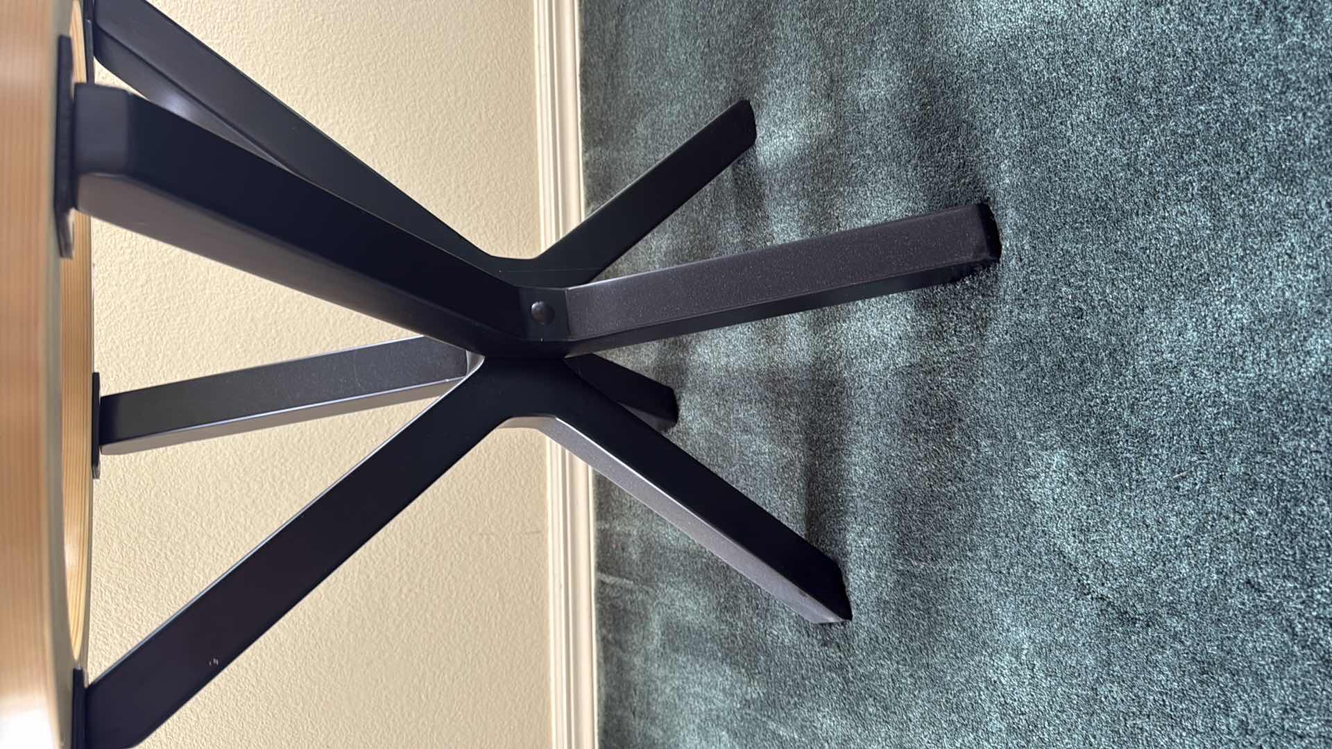 Photo 1 of 26” ROUND BLACK METAL ACCENT TABLE W GLASS TOP H24”