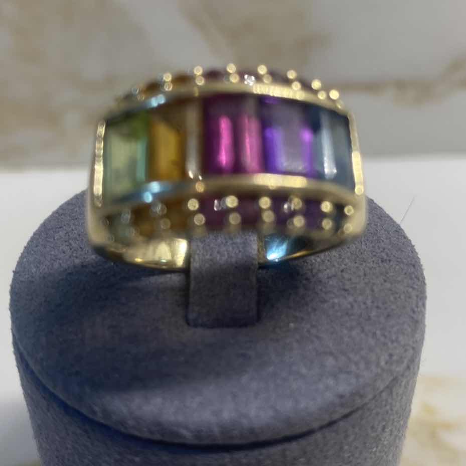 View 2 of 10K YELLOW GOLD W 2.5ctw AMETHYST, CITRON PLUS RING 6G (APPROXIMATE SIZE 8–9) #2