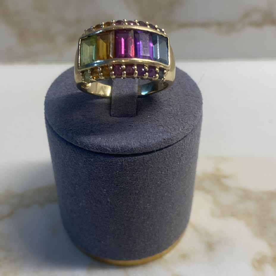 View 1 of 10K YELLOW GOLD W 2.5ctw AMETHYST, CITRON PLUS RING 6G (APPROXIMATE SIZE 8–9) #2