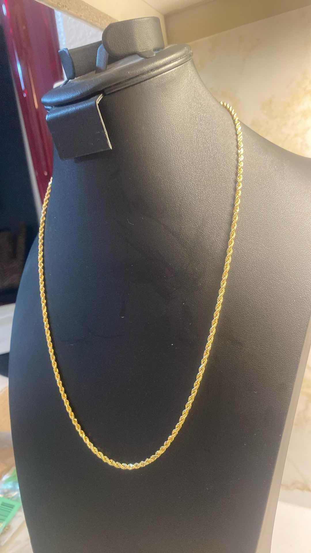 View 2 of 10K YELLOW GOLD ROPE NECKLACE 6G #22