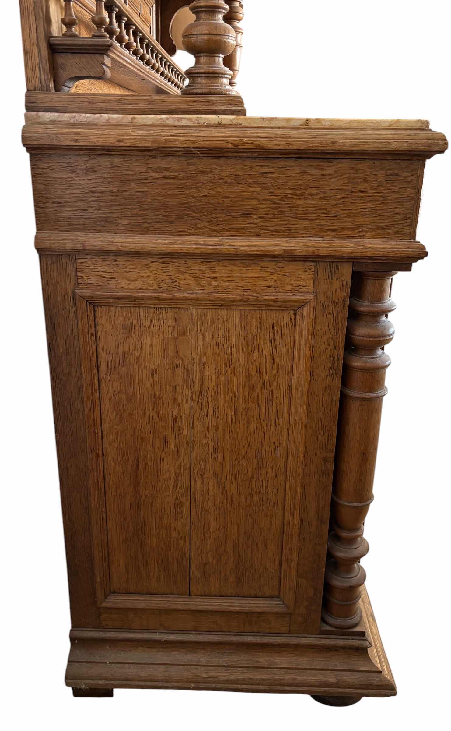 Photo 1 of 19TH CENTURY FRENCH EUROPEAN VICTORIAN SERVER WITH MARBLE TOP 49” X 20.5” X H75”