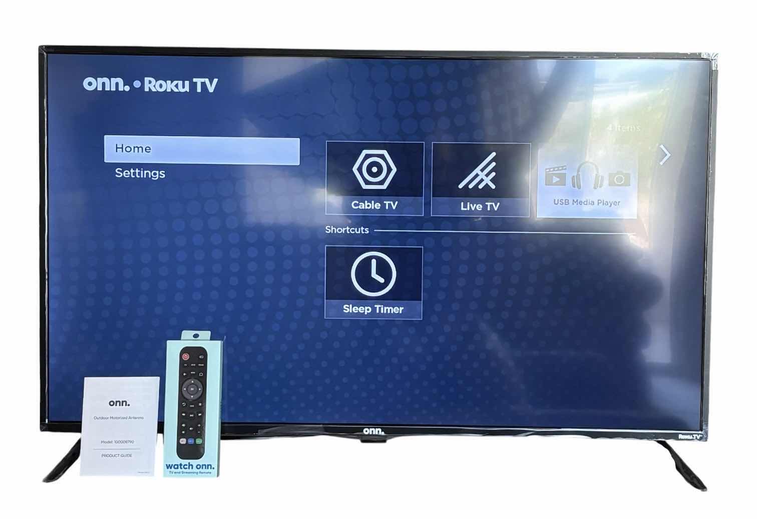 Photo 1 of 43” ONN ROKU TV WITH REMOTE