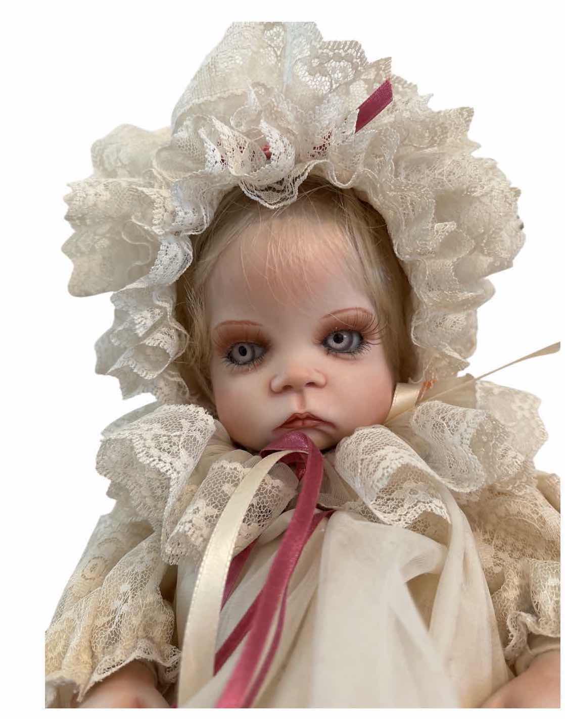 Photo 1 of VINTAGE BOEHM PORCELAIN ELENA CHRISTENING DOLL  H15”
