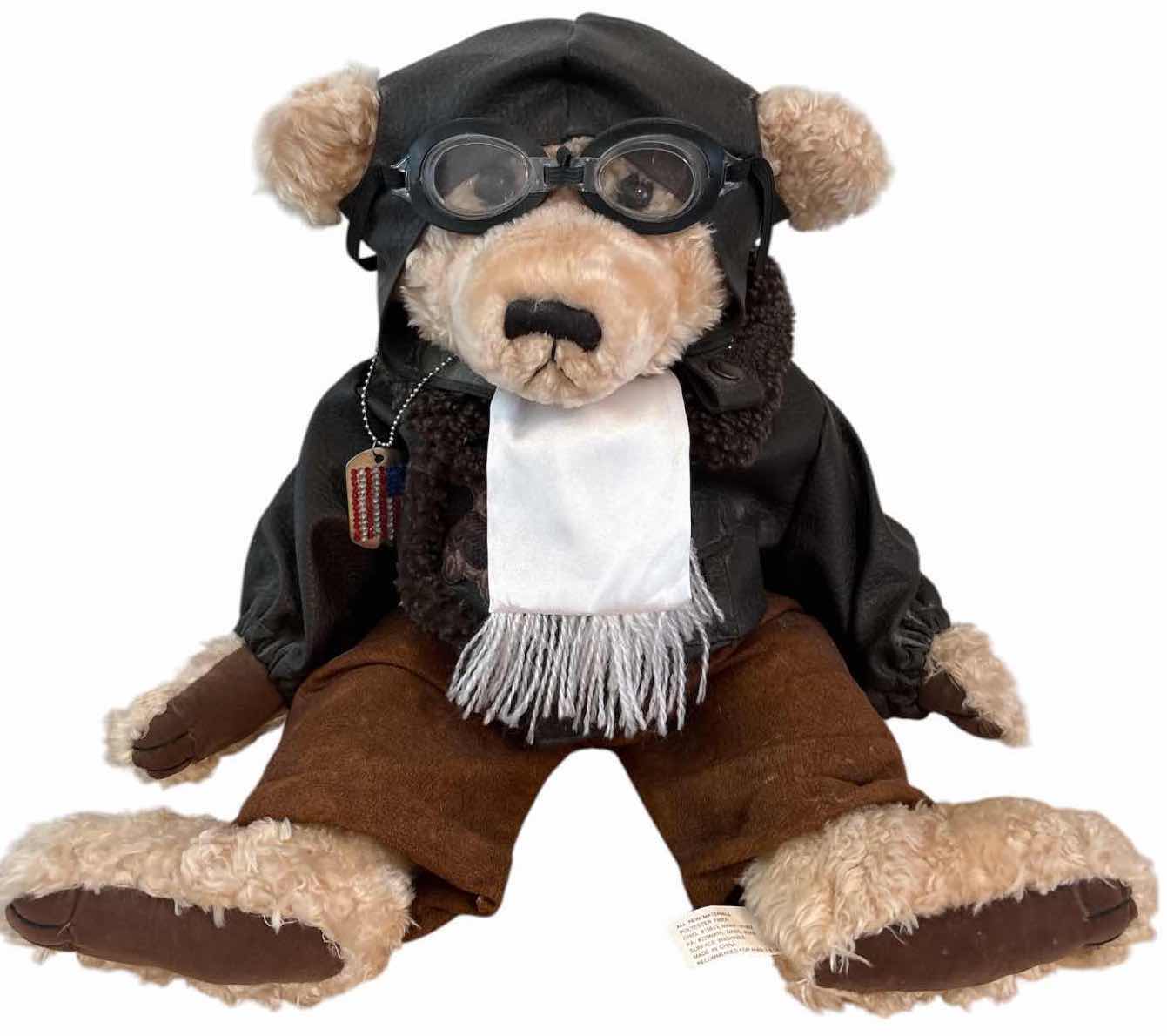 View 1 of FINE TOY COLLECTIBLE AVIATOR TEDDY BEAR H19”