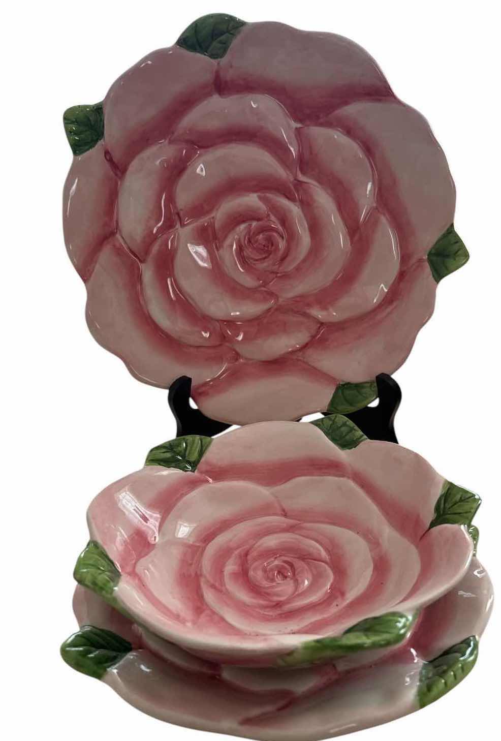 Photo 1 of (7)PCS SAKURA VICTORIAN ROSE CERAMIC TEA & PLATE SET D10”