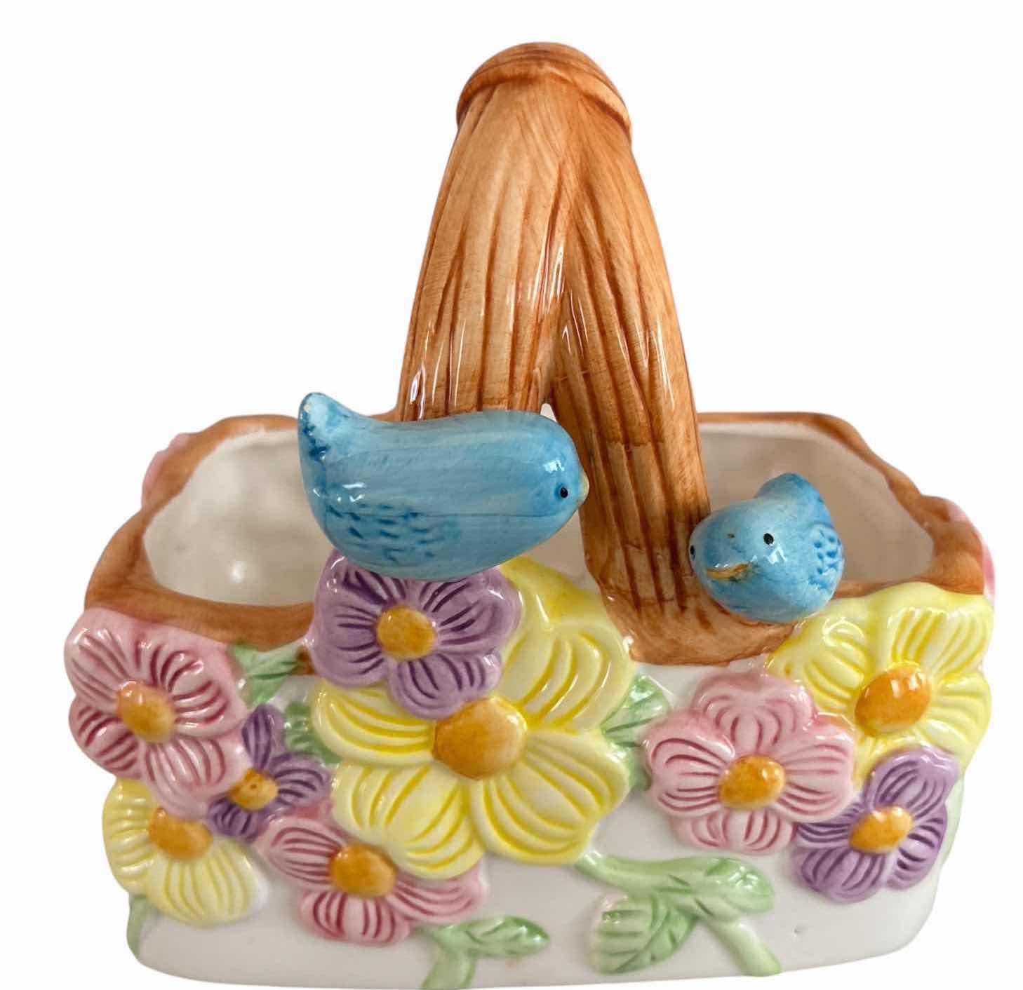 Photo 1 of TELEFLORA CERAMIC SPRING BASKET H8”