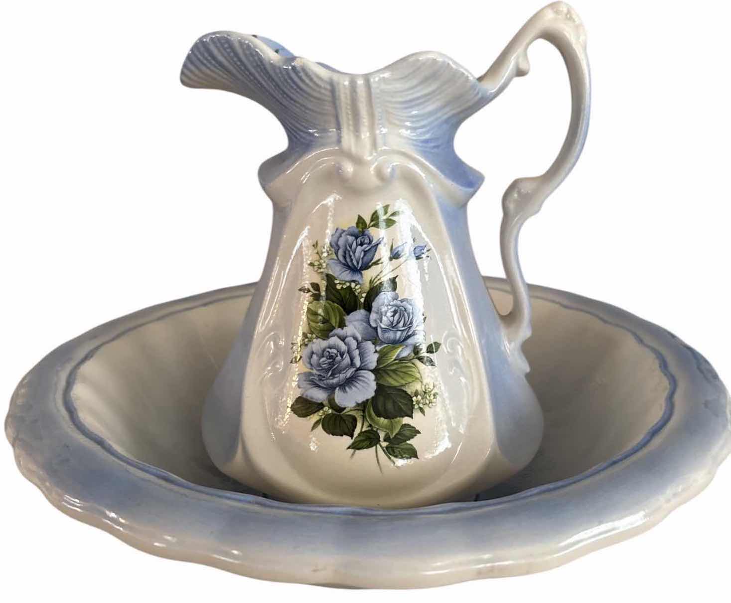 Photo 1 of VINTAGE ARNELS CERAMIC WASH BASIN AND PITCHER SET H8.5”