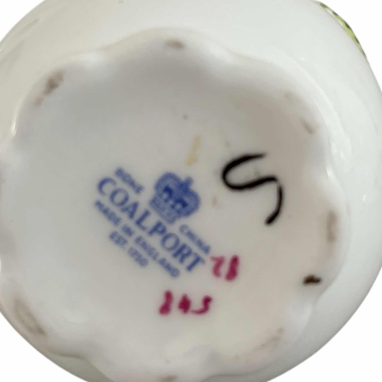 Photo 1 of (2)PCS COALPORT BONE CHINA BUD VASE W ROSE EMBELLISHMENT H6.5”