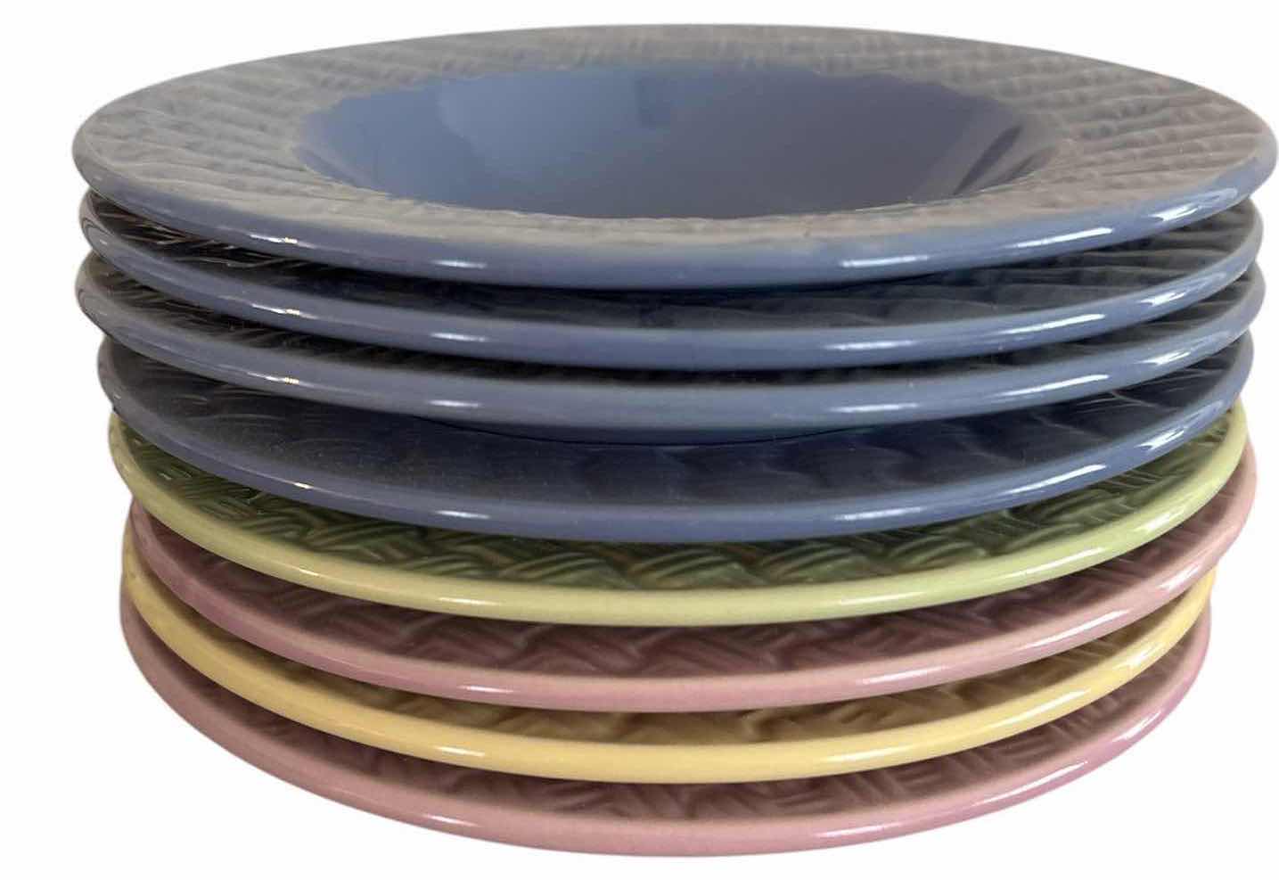 Photo 1 of (16)PCS ROYAL NORFOLK PASTEL DINNER PLATE AND SOUP BOWL D10.5”