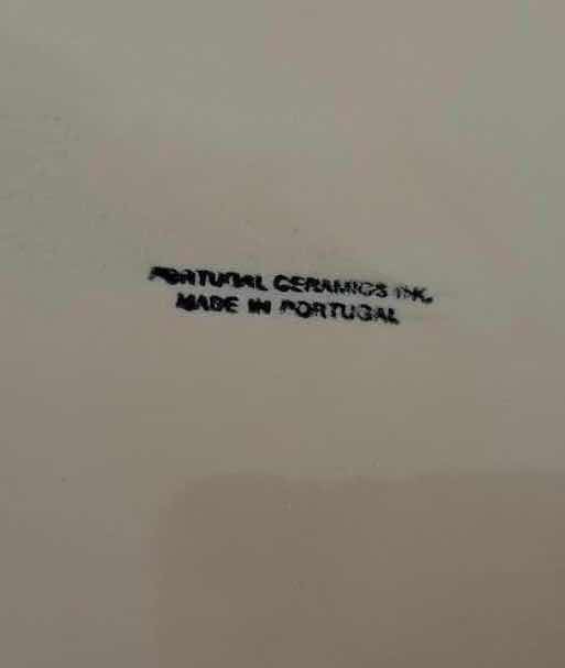 Photo 1 of (2)PCS PORTUGAL CERAMICS ROSE SERVING BOWL ON PLATTER D11” $63