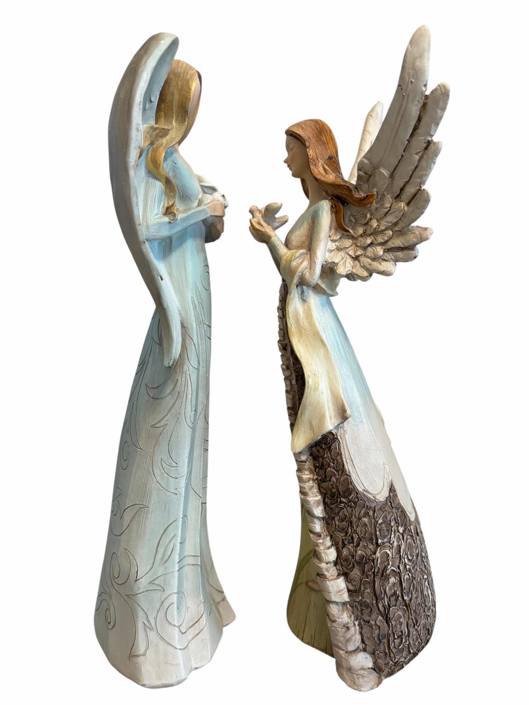 View 2 of DECORATIVE ANGEL FIGURINES (2), TALLEST H13.5”