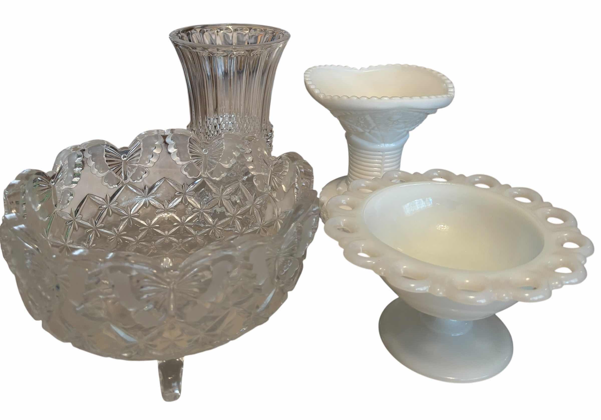 Photo 1 of GLASS & MILK GLASS VASES & DISHES
