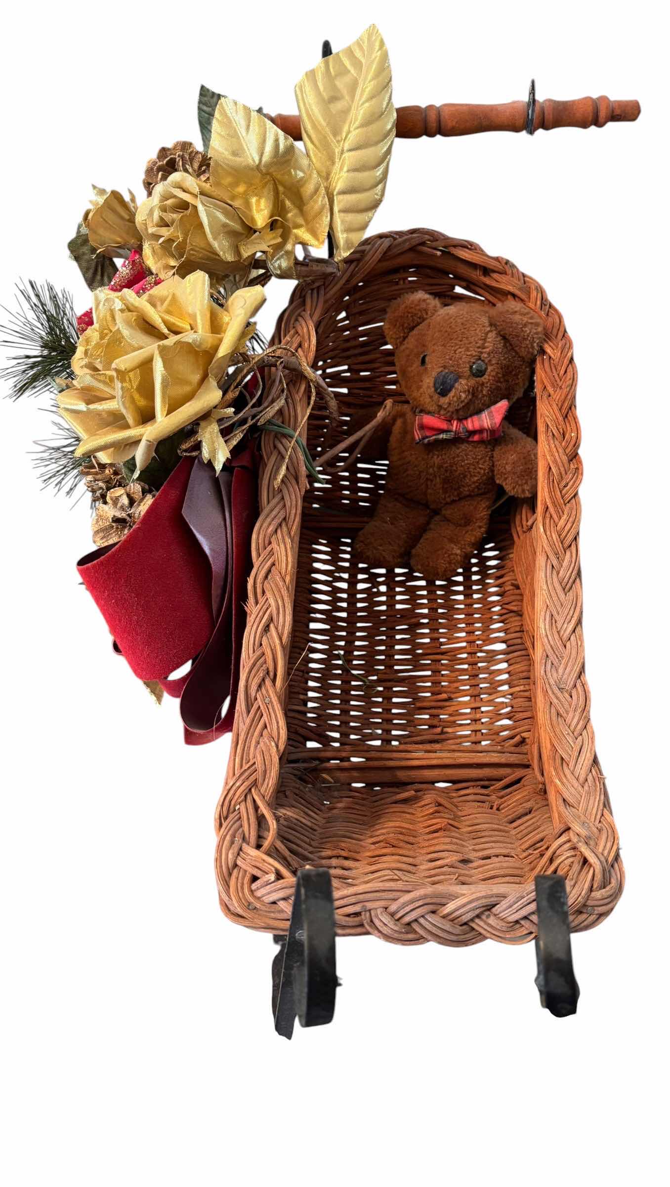Photo 1 of CHRISTMAS SLEIGH WITH SMALL TEDDY BEAR H14”