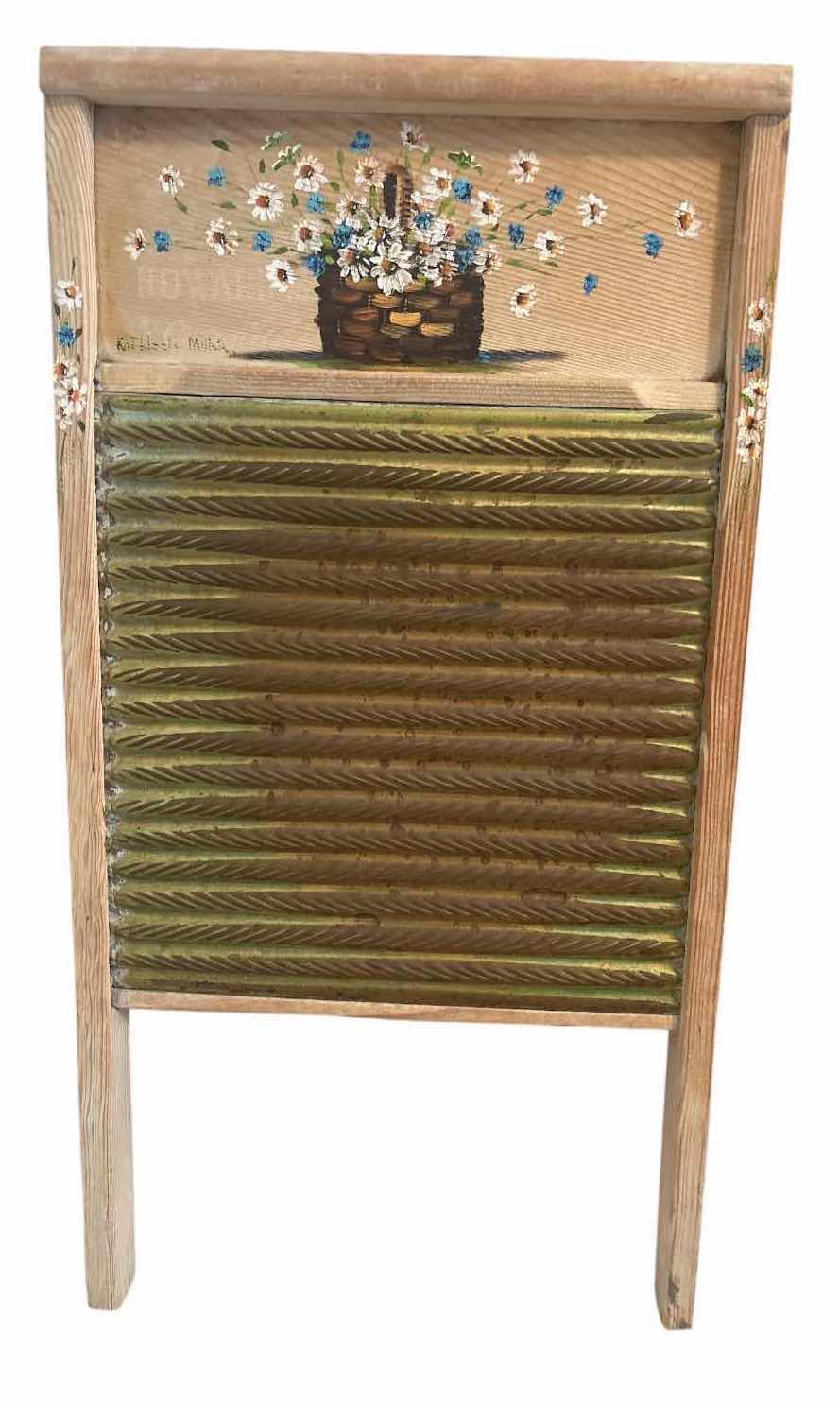 Photo 1 of (3)PCS VINTAGE WASHBOARD, SUNLIGHT-SOAP, & FRIENDSHIP WALL ART 18.5”X26.5”