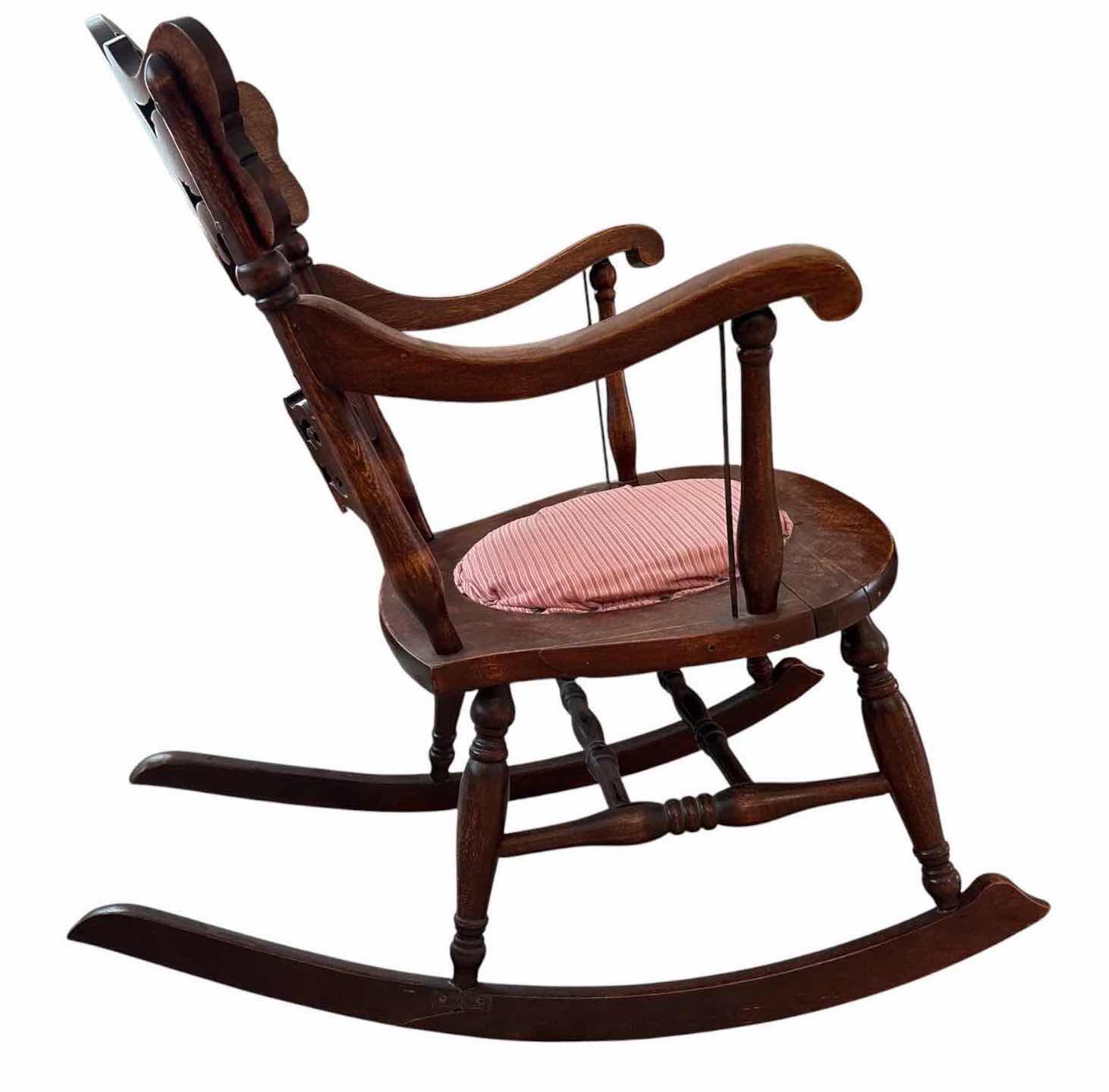 Photo 1 of ANTIQUE VICTORIAN MAHOGANY ROCKING CHAIR SEAT H16” TOTAL H34”