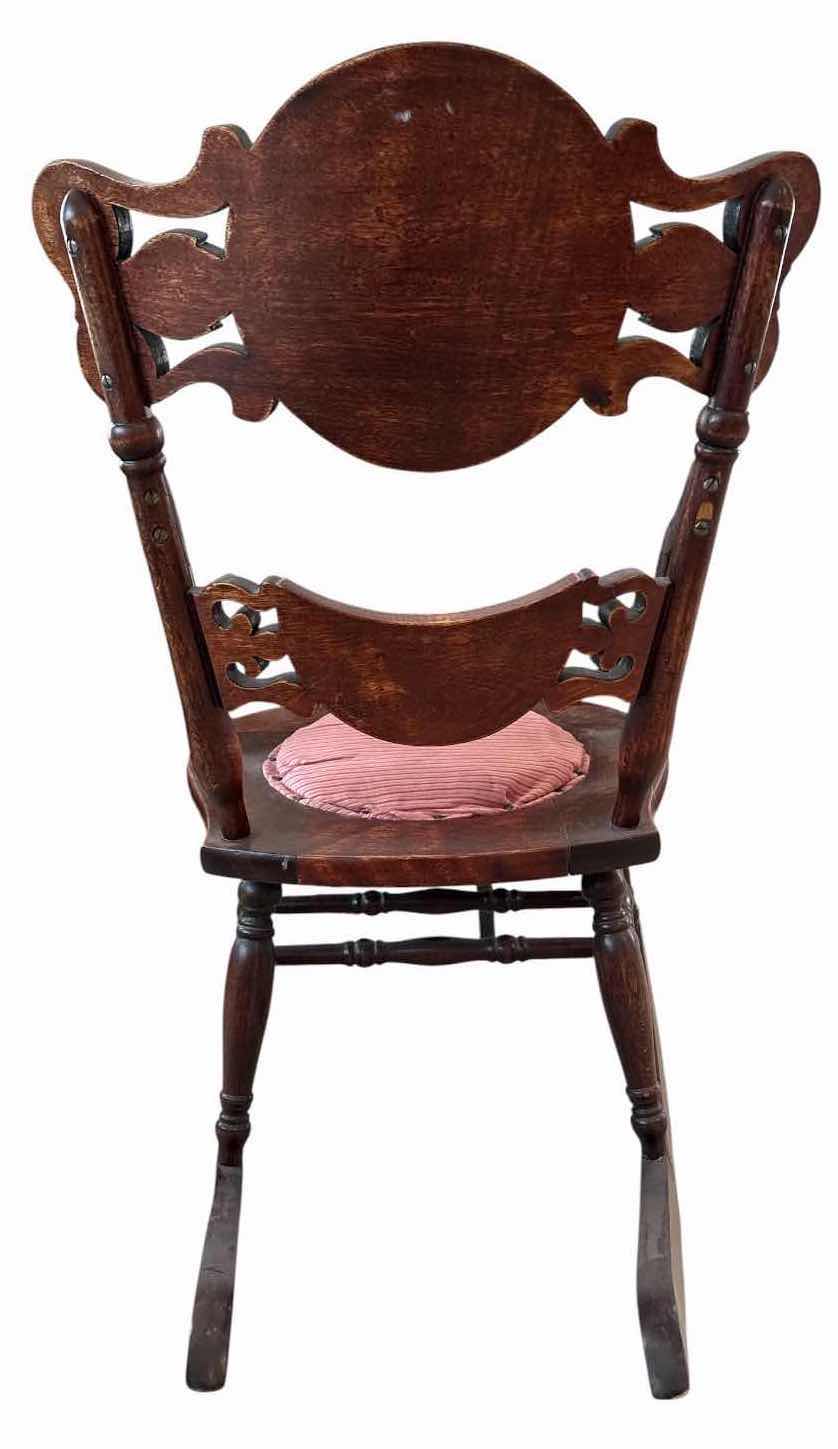 Photo 1 of ANTIQUE VICTORIAN MAHOGANY ROCKING CHAIR SEAT H16” TOTAL H34”