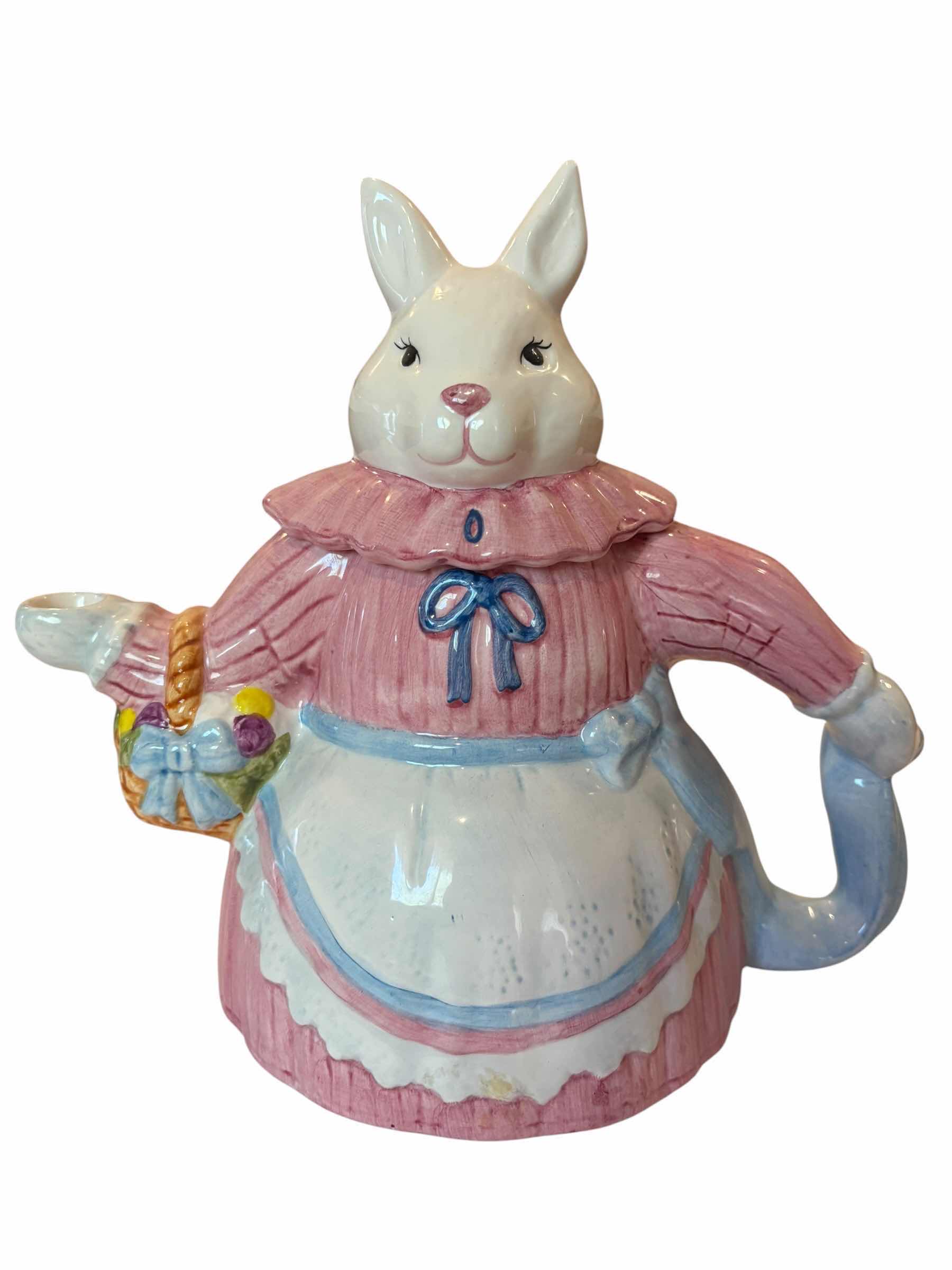 Photo 1 of INTERPACE INDEPENDENCE IRONSTONE DISH SET WITH SEYMOUR MANN RABBIT TEAPOT