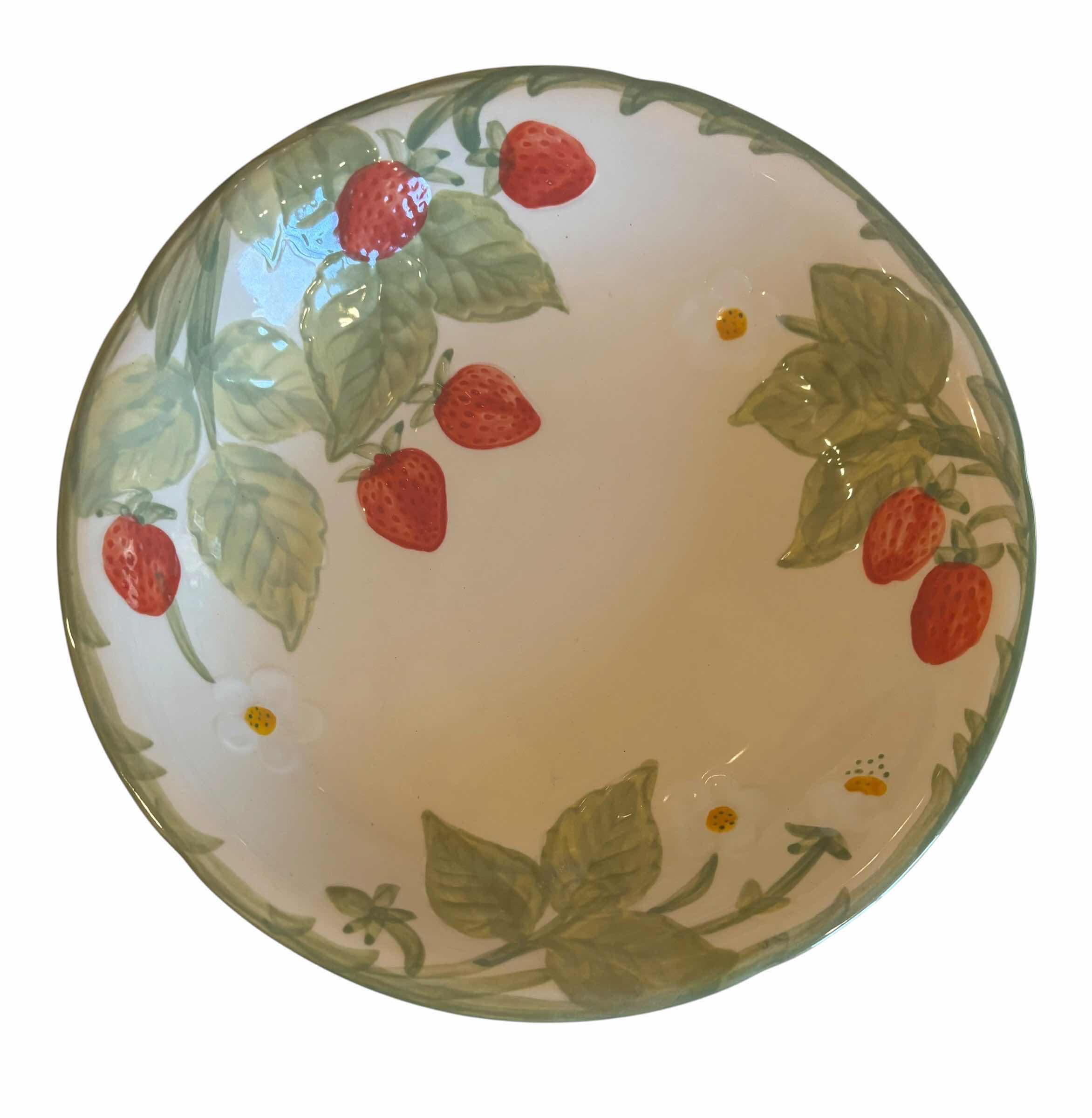 Photo 1 of VINTAGE FRANCISCAN STRAWBERRY FAIR PATTERN POTTERY PEDESTAL COMPOTE BOWL 8”D