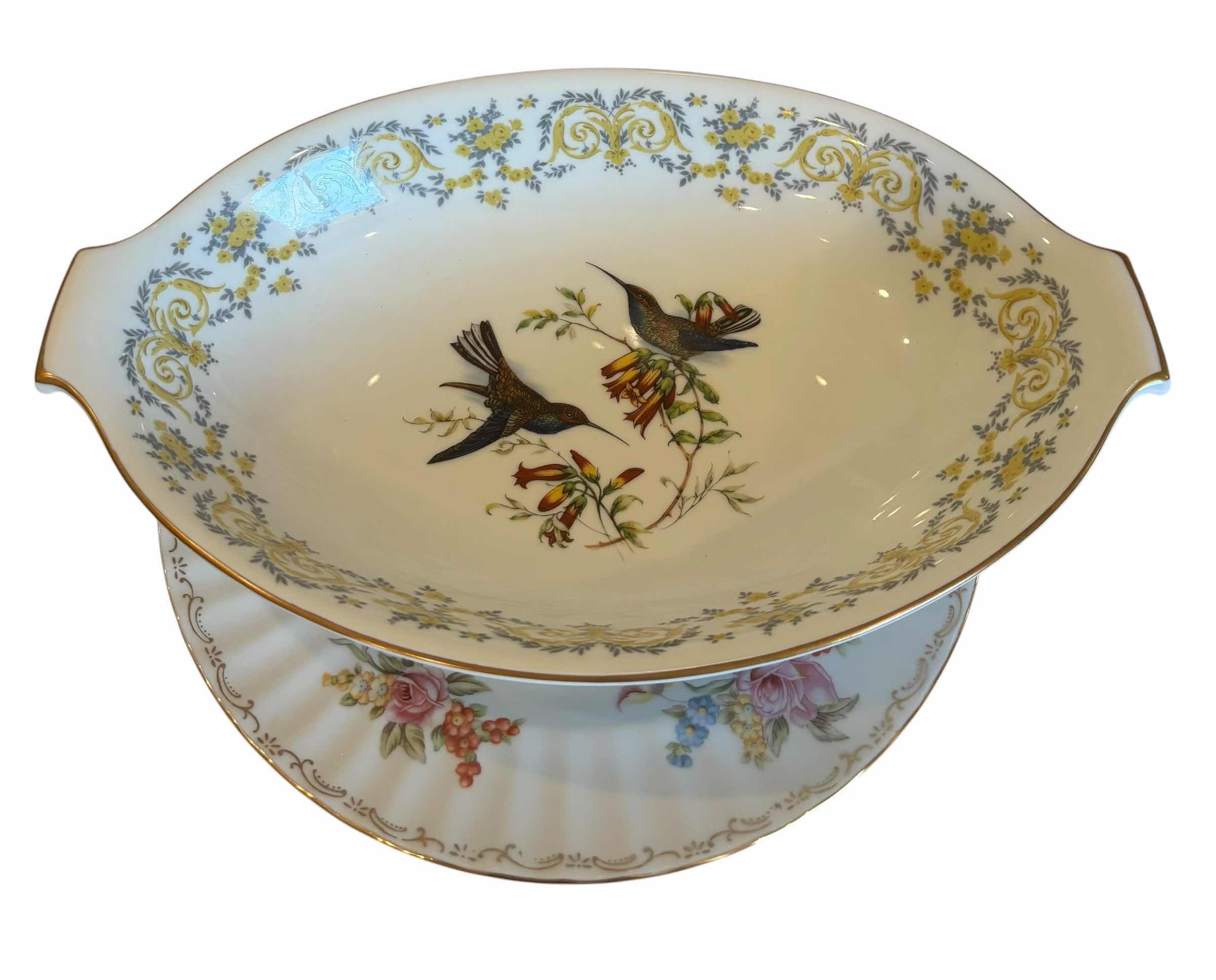 Photo 1 of ROSENTHAL GROUP CLASSIC ROSE COLLECTION SERVING BOWL & REGAL CHINA MELROSE PATTERN PLATE 10.5”D