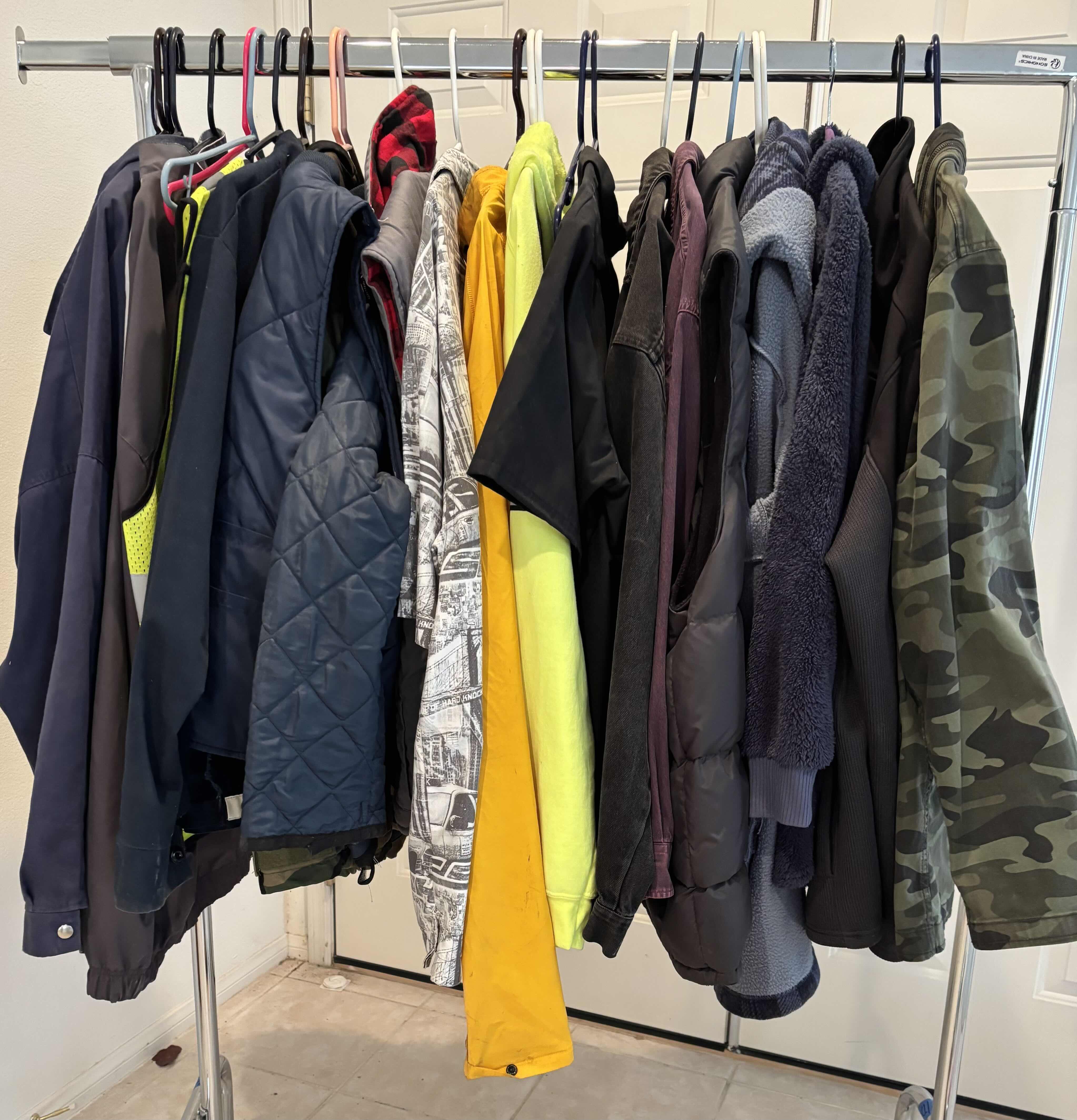 Photo 1 of MEN’S CLOTHES XL-XXL (CLOTHING RACK NOT INCLUDED)