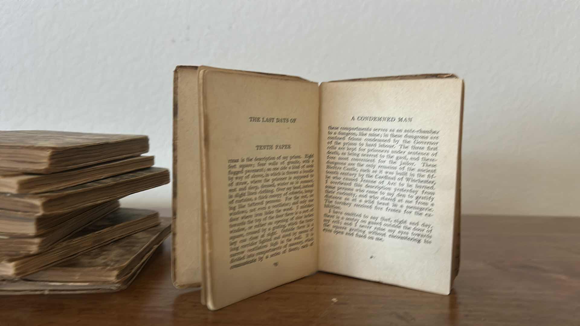 Photo 1 of STACK OF VINTAGE MINIATURE BOOKS CONSISTS OF CLASSIC TITLES PUBLISHED BY THE LITTLE LEATHER LIBRARY CORPORATION 1920S