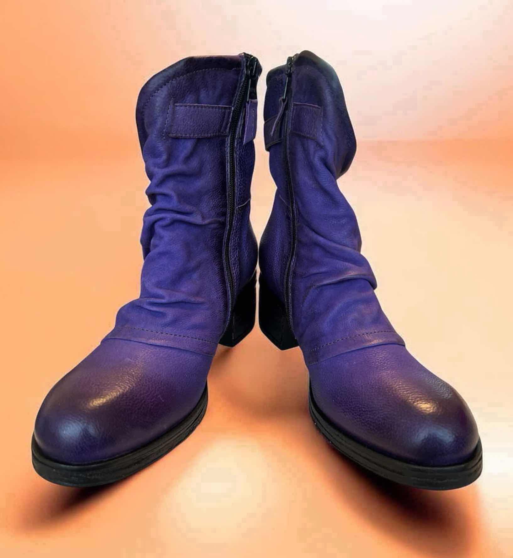 Photo 1 of MIZ MOOZ PURPLE LEATHER BUTTON BOOTS SIZE 11