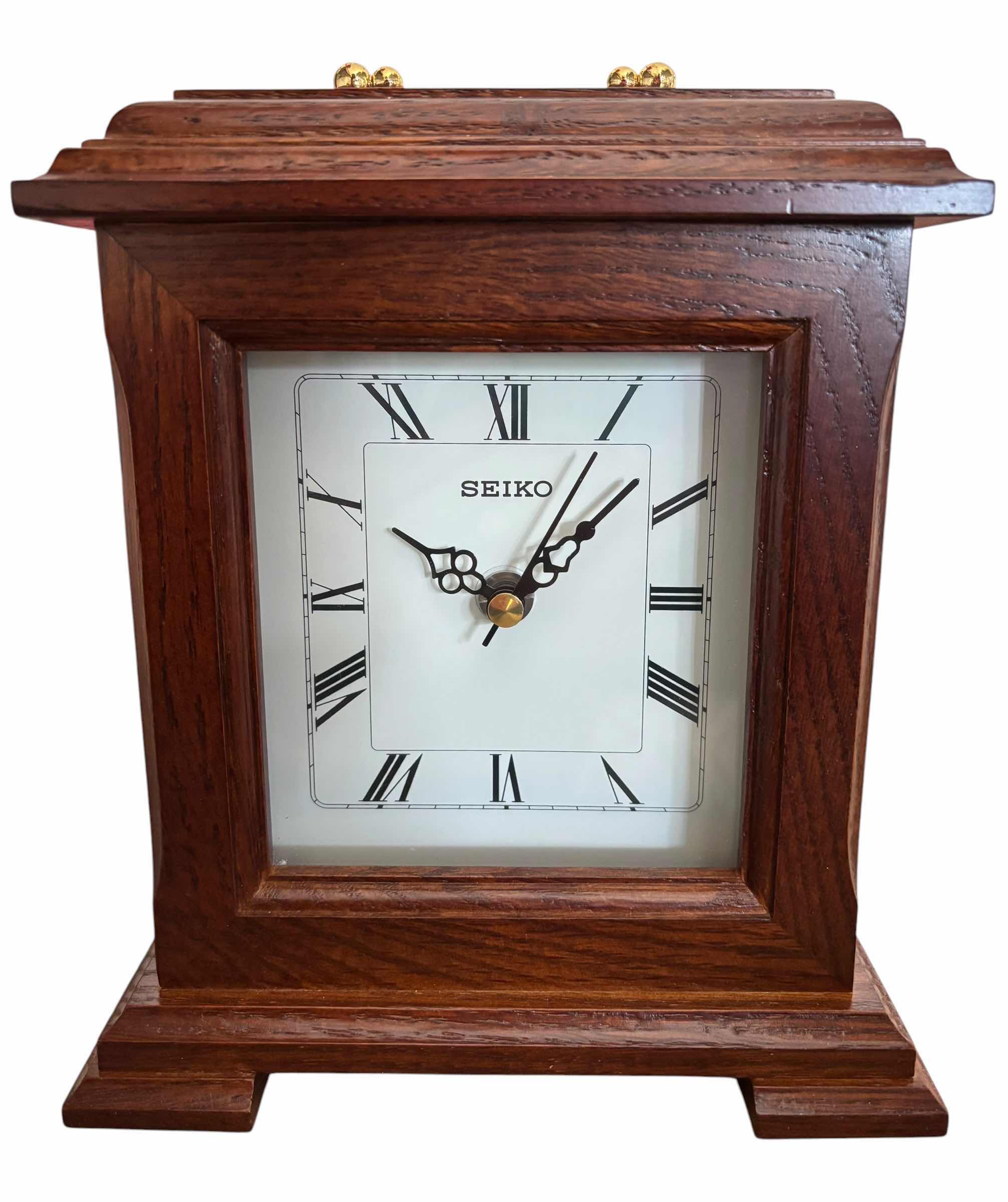 Photo 1 of SEIKO WOODEN MANTEL/DESK CLOCK IN ORIGINAL BOX