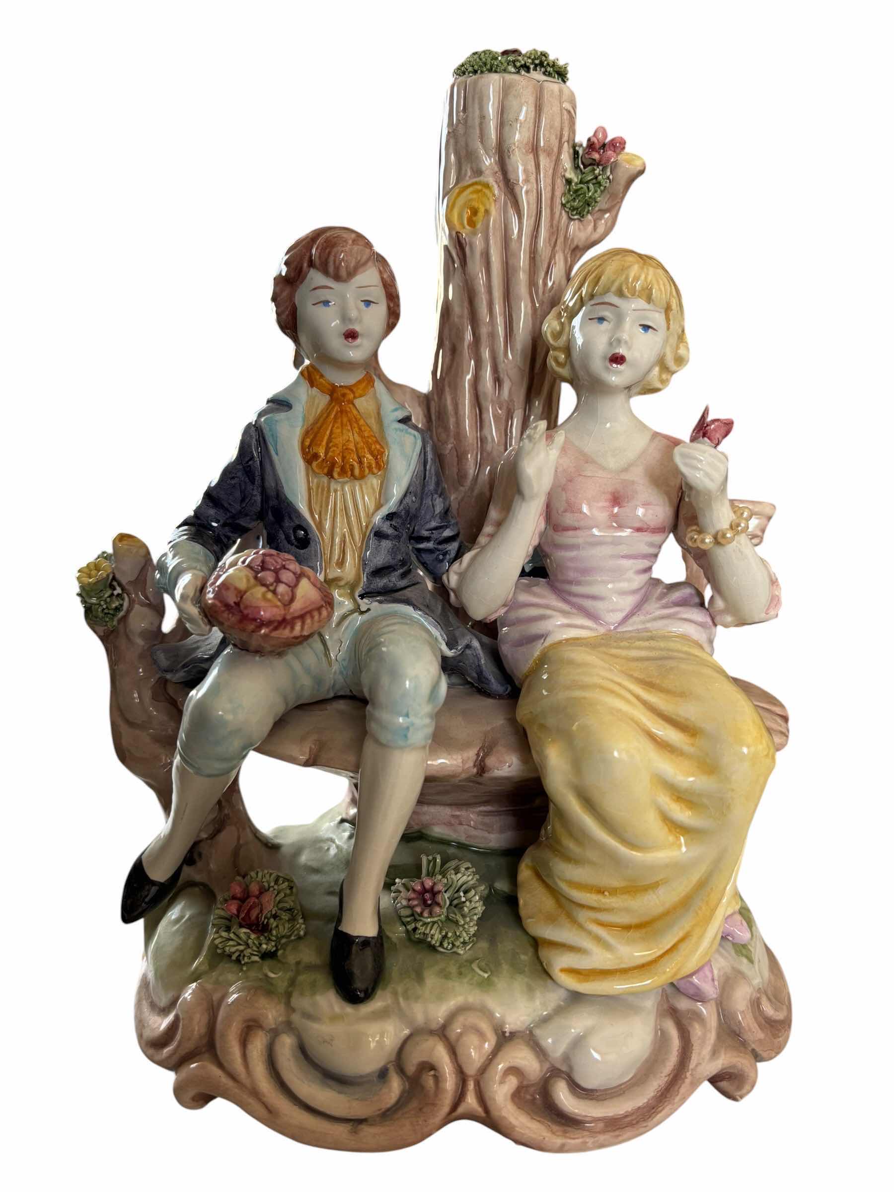 Photo 1 of VINTAGE ITALIAN CAPODIMONTE PORCELAIN FIGURINE H10”