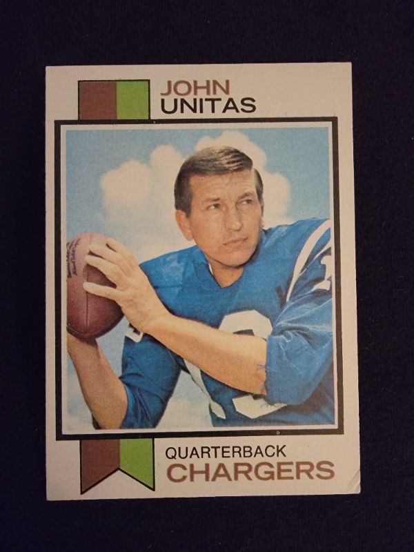 Photo 1 of 1973 JOHNNY UNITAS CARD - GOOD CONDITION