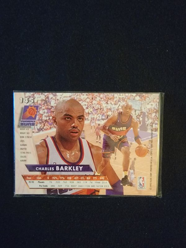 Photo 2 of 1993 CHARLES BARKLEY FLEER CARD - EXCELLENT CONDITION