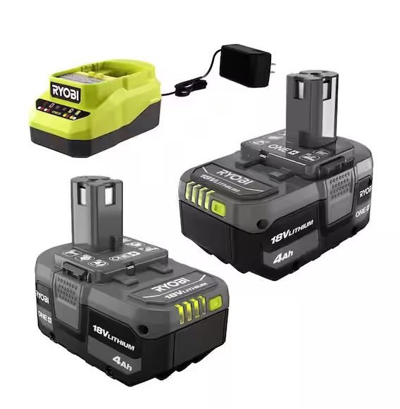 Photo 1 of generic1 Ryobi ONE+ 18V Lithium-Ion 4.0 Ah Battery (2-Pack) and Charger Kit, 1 (PSK006) 3