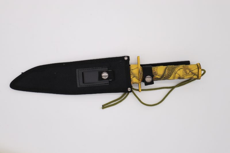 Photo 3 of OUTLANDER SURVIVAL FIXED BLADE HUNTING KNIVE WITH EMERGENCY KIT NEW YELLOW CAMO