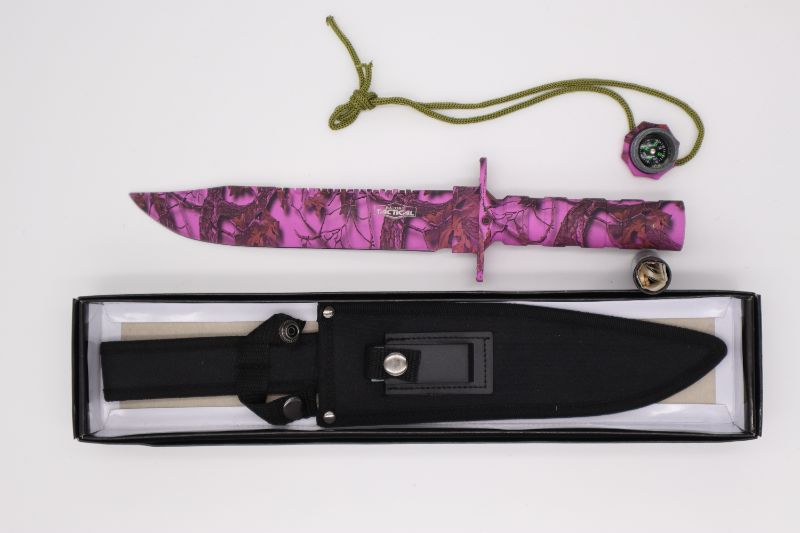 Photo 3 of PURPLE CAMO TACTICAL HUNTING KNIFE NEW 