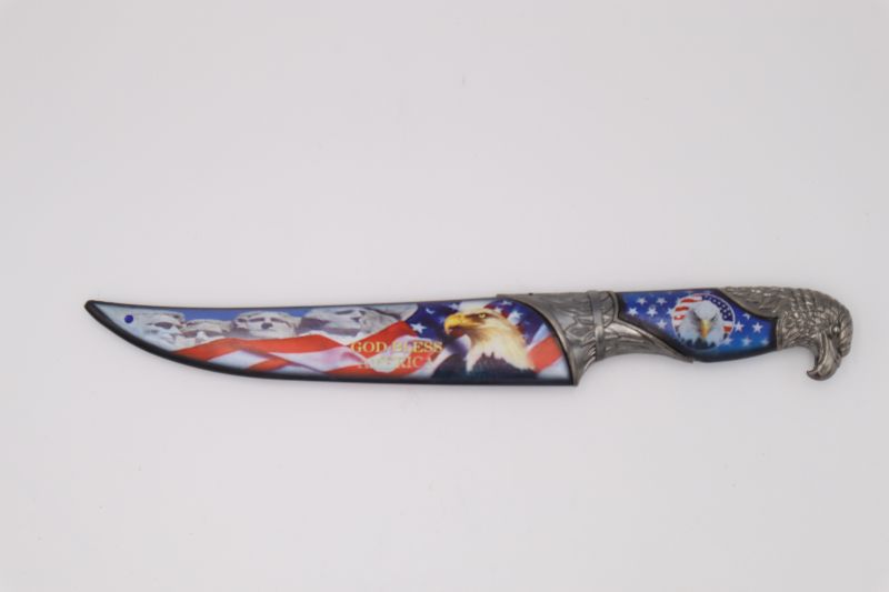 Photo 1 of 8 INCH EAGLE AND MOUNT RUSHMORE DISPLAY KNIFE NEW