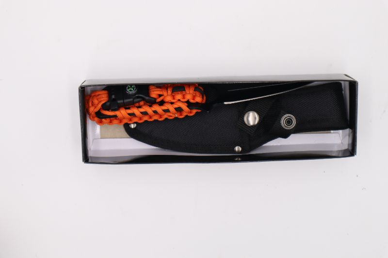 Photo 2 of ORANGE PARACORD THROWING KNIFE WITH PARACORD BRACELET WITH COMPASS NEW