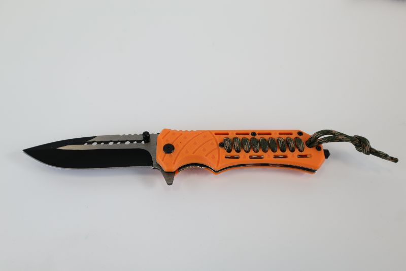 Photo 1 of BRIGHT ORANGE WITH CAMO ROPE POCKET KNIFE NEW 