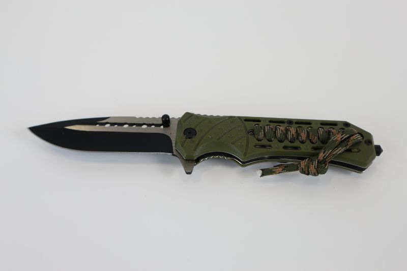 Photo 1 of DARK GREEN POCKET KNIFE WITH CAMO ROPE NEW 