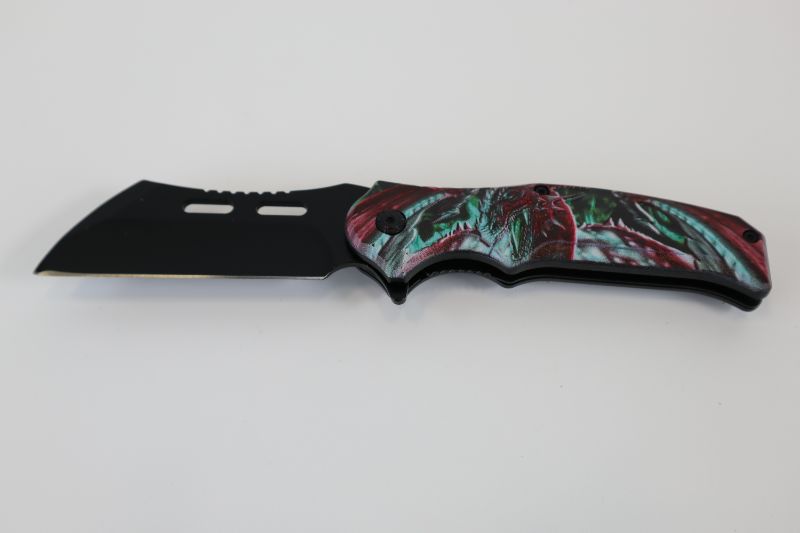 Photo 1 of RED GREEN BLACK DRAGON POCKET KNIFE NEW 