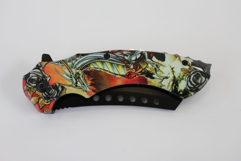 Photo 2 of YELLOW AND GREY DRAGON POCKET KNIFE NEW 