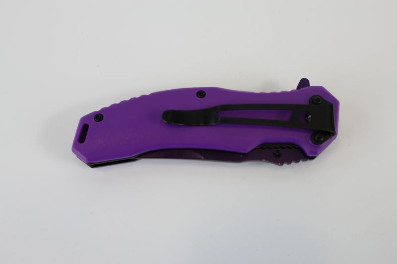 Photo 3 of PURPLE BLACK SKULL WITH CHAINS POCKET KNIFE NEW 