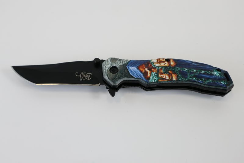 Photo 1 of BLUE SKULL WITH CHAINS POCKET KNIFE 