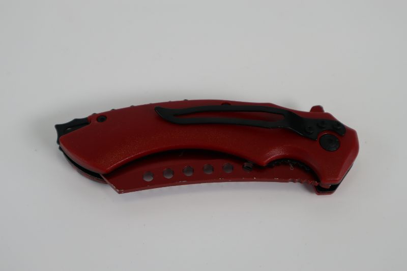 Photo 3 of RED BLACK SAMURAI SKULL POCKET KNIFE WITH KETANA NEW 